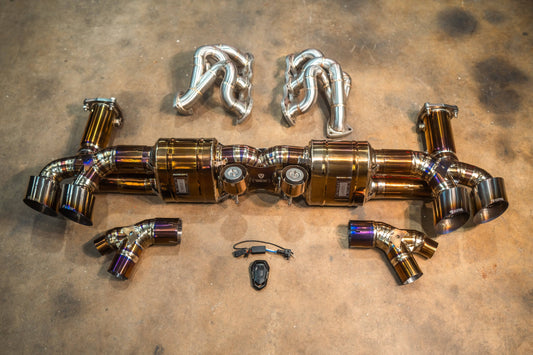 Kies-Motorsports Valvetronic Designs Valvetronic Valved Race Exhaust System for Porsche 911 Turbo 991.1 / 991.2 Grade 5 Titanium