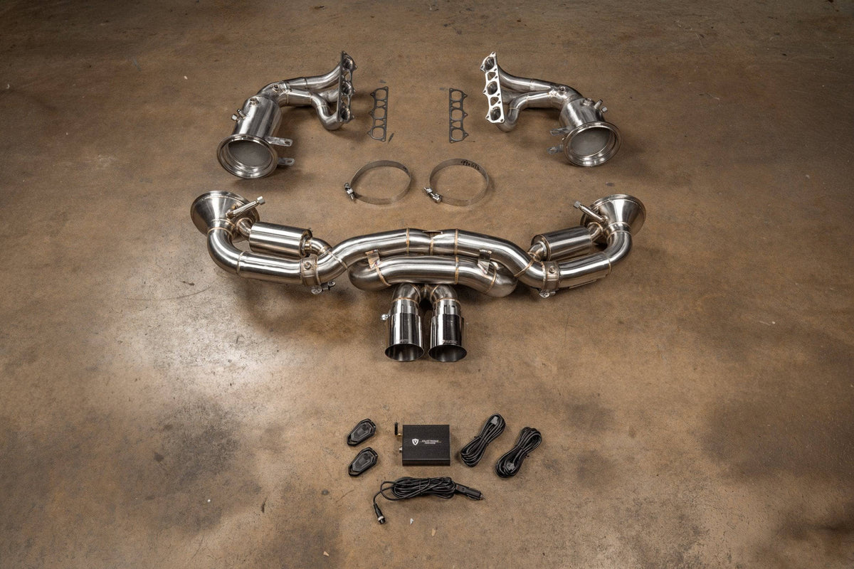 Kies-Motorsports Valvetronic Designs Valvetronic Valved Sport Exhaust System for Porsche 992 GT3/RS F1 Valved Package / + 400 Cell Catted Headers / Brushed T304 Stainless Steel