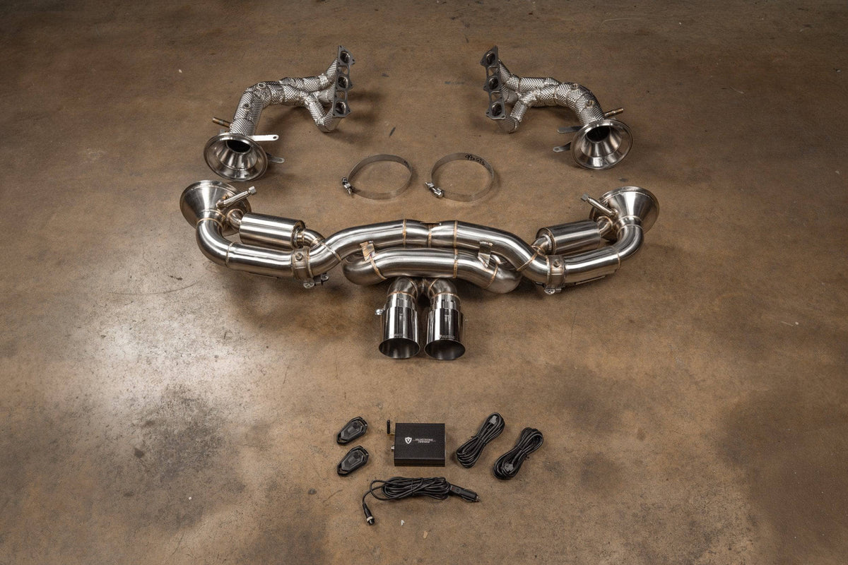 Kies-Motorsports Valvetronic Designs Valvetronic Valved Sport Exhaust System for Porsche 992 GT3/RS F1 Valved Package / '+ RACE Free Flow headers / Brushed T304 Stainless Steel