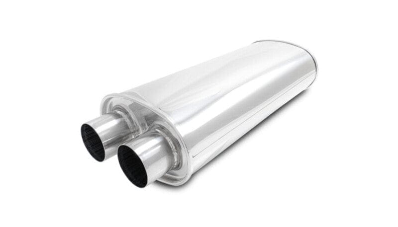 Kies-Motorsports Vibrant Vibrant Streetpower Oval Muffler 2.50in Dual Inlet/Outlet 18in Body Length
