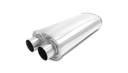 Kies-Motorsports Vibrant Vibrant Streetpower Oval Muffler 2.50in Dual Inlet/Outlet 18in Body Length