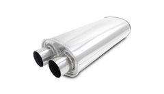 Kies-Motorsports Vibrant Vibrant Streetpower Oval Muffler 2.50in Dual Inlet/Outlet 18in Body Length
