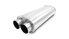 Kies-Motorsports Vibrant Vibrant Streetpower Oval Muffler 3.0in Dual Inlet/Outlet 18in Body Length
