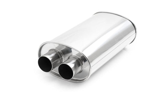 Kies-Motorsports Vibrant Vibrant Universal 2.25in Stainless Steel Dual In-Out Muffler