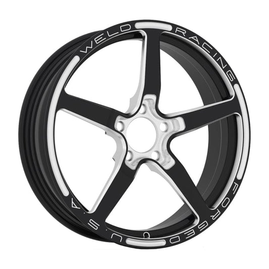 Kies-Motorsports Weld Weld Alumastar 1-Piece 18x6 / 5x120 BP / 2.7in. BS Polished Wheel - Non-Beadlock - Black