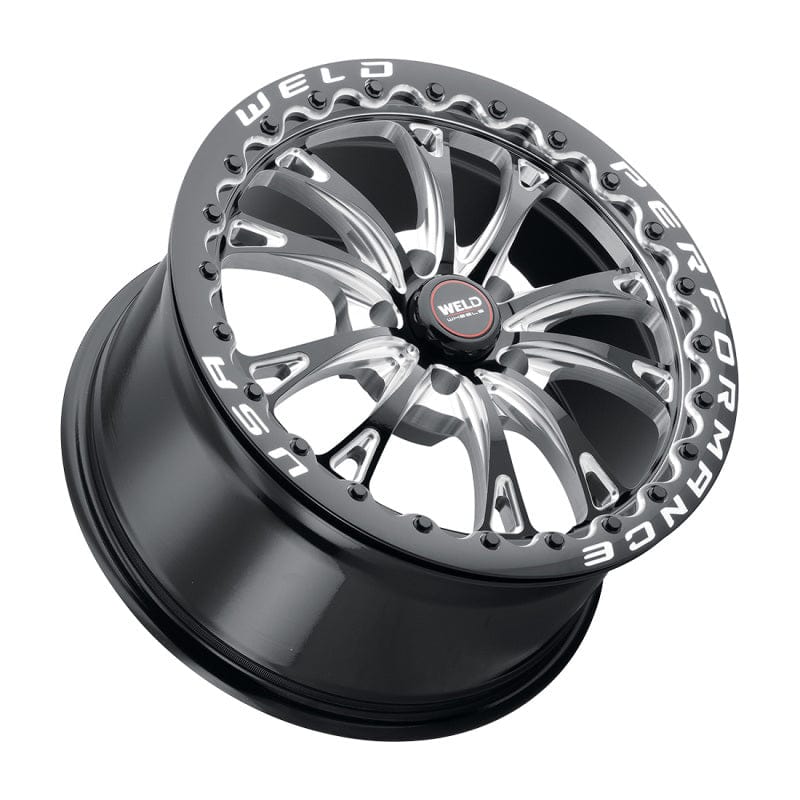 Kies-Motorsports Weld Weld S908 18X10 Belmont Drag Beadlock 5X120 ET45 BS7.25 Gloss Black MIL Dia 78.1