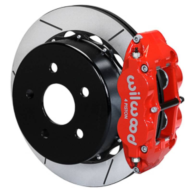 Kies-Motorsports Wilwood Wilwood 07-18 Jeep Wrangler Narrow Superlite 4R Rear Brake Kit Slotted 13.50in Rotor w/Lines - Red