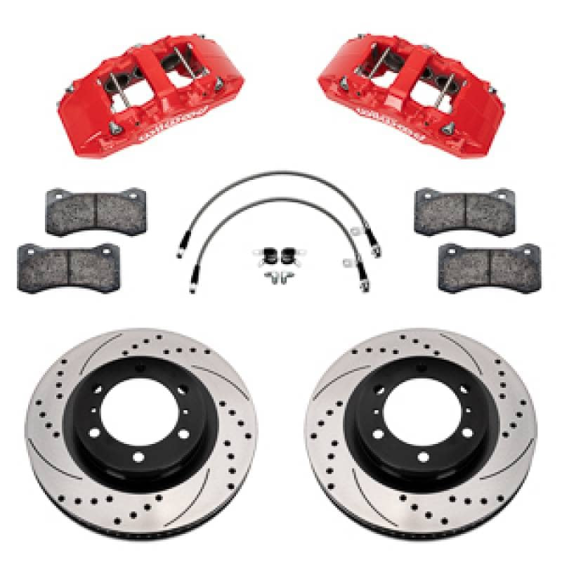 Kies-Motorsports Wilwood Wilwood 24-25 Toyota Tacoma Front Aero6-DM Big Brake Kit 13.38 In SRP Drilled Slotted Rotor/w Lines Main image
