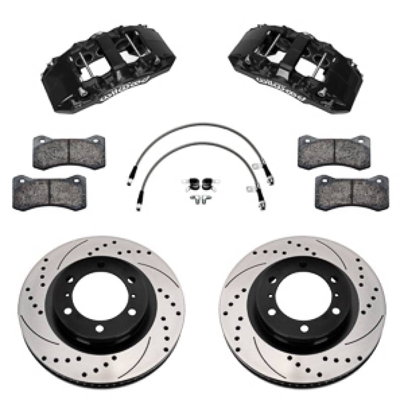 Kies-Motorsports Wilwood Wilwood 24-25 Toyota Tacoma Front Aero6-DM Big Brake Kit 13.38 In SRP Drilled Slotted Rotor/w Lines