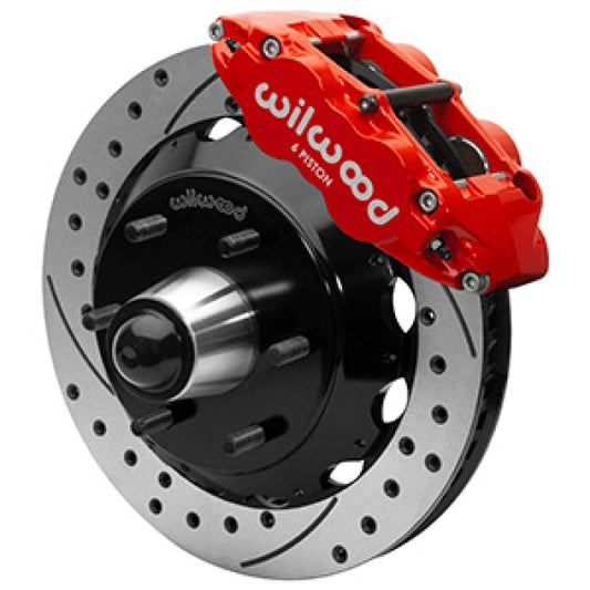 Kies-Motorsports Wilwood Wilwood 63-87 C10 CPP Spindle FNSL6R Front BBK 13in Drilled/Slotted 6x5.5 BC - Red