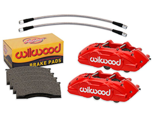Kies-Motorsports Wilwood Wilwood 65-67 Ford Mustang D11 Calipers w/Pads and Lines - Red