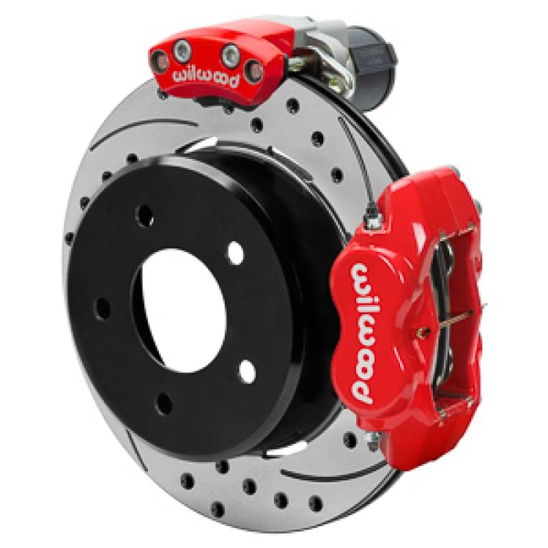 Kies-Motorsports Wilwood Wilwood 88-98 GM C1500 Rear Electronic Parking Brake Kit Red 12.19in SRP Rotor 3.25in Offset