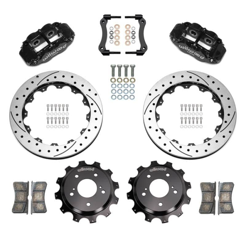 Kies-Motorsports Wilwood Wilwood 89-02 Nissan Skyline Superlite 4R Rear BBK w/ 13.50in Diameter D/S Rotor - Black