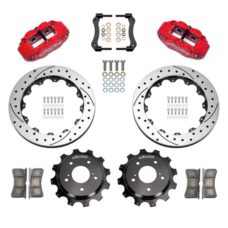 Kies-Motorsports Wilwood Wilwood 89-02 Nissan Skyline Superlite 4R Rear BBK w/ 13.50in Diameter D/S Rotor - Red