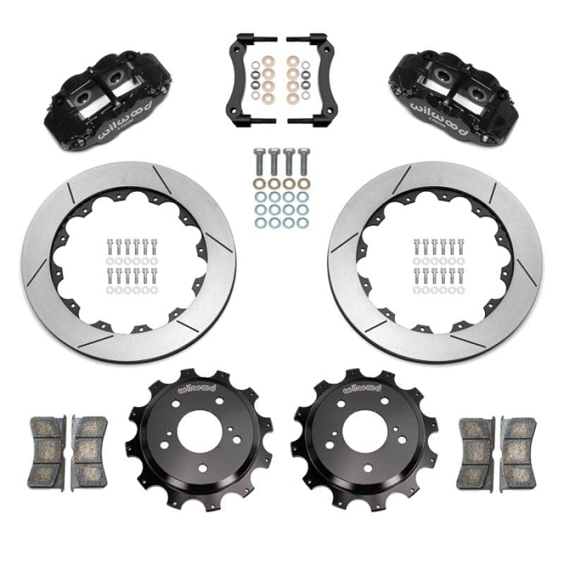Kies-Motorsports Wilwood Wilwood 89-02 Nissan Skyline Superlite 4R Rear BBK w/ 13.50in Diameter Slotted Rotor - Black