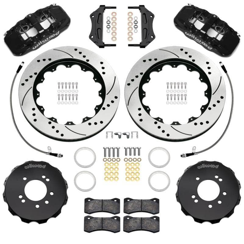 Kies-Motorsports Wilwood Wilwood 89-98 Nissan 240SX/89-94 Skyline/90-96 300ZX Aerolite 6R Fr BBK w/ 14in D/S Rotors - Black