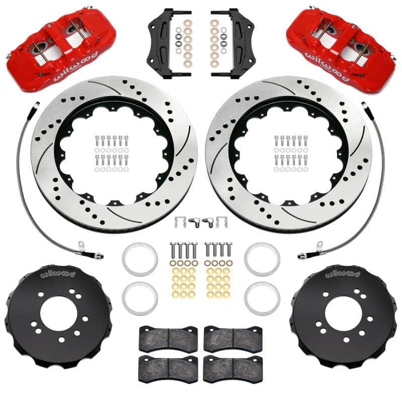 Kies-Motorsports Wilwood Wilwood 89-98 Nissan 240SX/89-94 Skyline/90-96 300ZX Aerolite 6R Front BBK w/ 14in D/S Rotors - Red