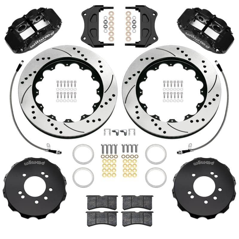 Kies-Motorsports Wilwood Wilwood 89-98 Nissan 240SX/89-94 Skyline/90-96 300ZX Superlite 6R Fr BBK w/ 14in D/S Rotors - Black