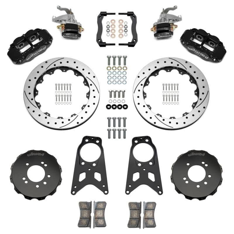 Kies-Motorsports Wilwood Wilwood 89-98 Nissan 240SX FNSL4R/MC4 Rear Parking BBK w/ 13.50in D/S Rotors - Black