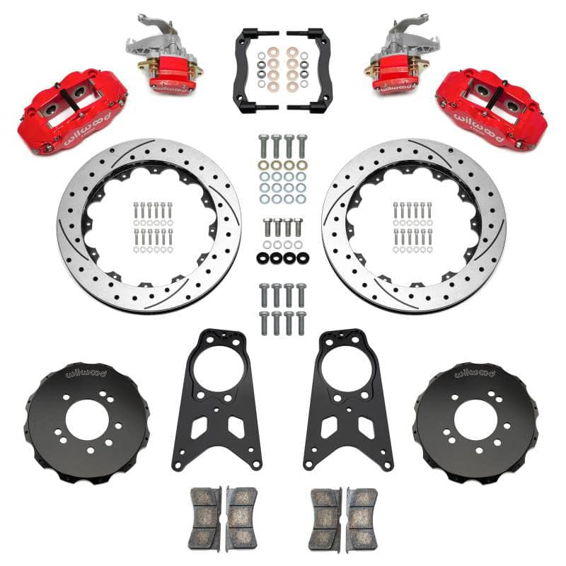 Kies-Motorsports Wilwood Wilwood 89-98 Nissan 240SX FNSL4R/MC4 Rear Parking BBK w/ 13.50in D/S Rotors - Red