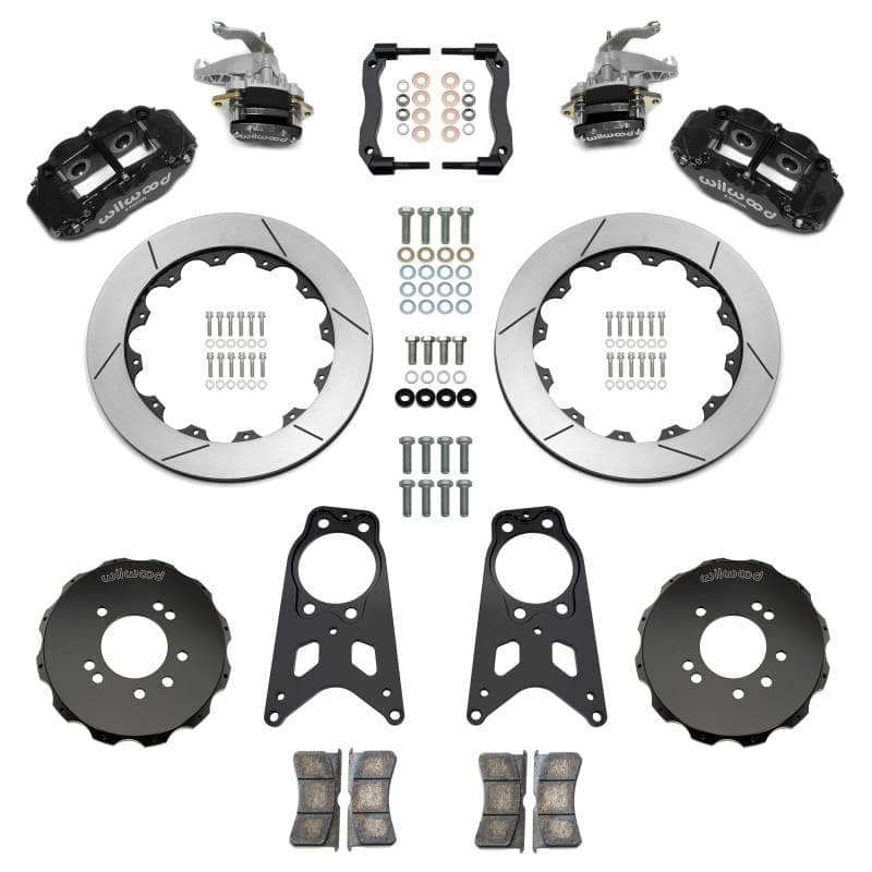 Kies-Motorsports Wilwood Wilwood 89-98 Nissan 240SX FNSL4R/MC4 Rear Parking BBK w/ 13.50in Slotted Rotors - Black