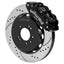 Kies-Motorsports Wilwood Wilwood 95-98 Nissan Skyline Superlite 6R Front BBK w/ 14.00in D/S Rotors & Flexlines - Black