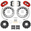 Kies-Motorsports Wilwood Wilwood 99-02 Nissan Skyline Superlite 6R Front BBK w/ 12.88in Slotted Rotors & Flexlines - Red