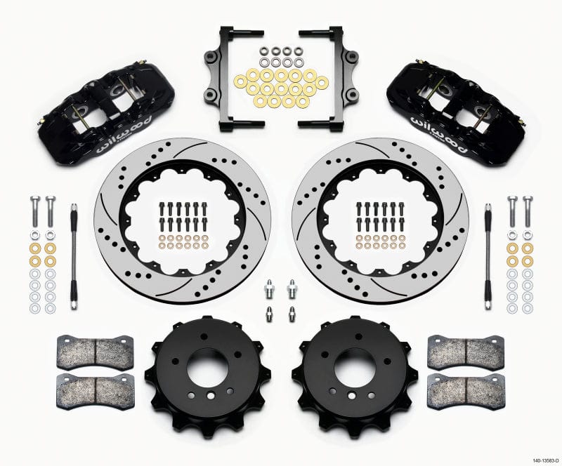 Kies-Motorsports Wilwood Wilwood AERO4 Rear Kit 14.00 Drilled 2007-2011 BMW E90 Series w/Lines