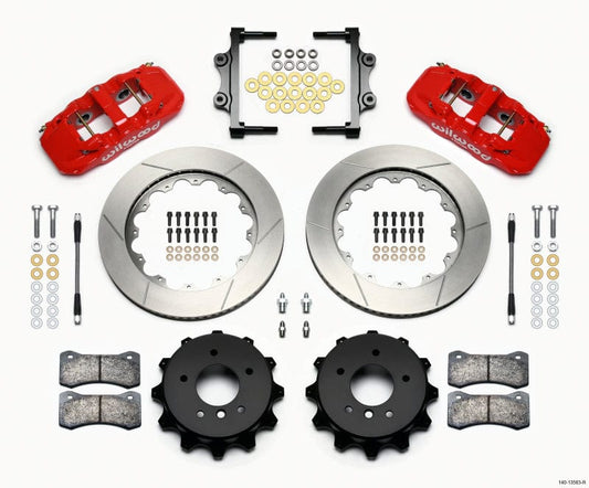 Kies-Motorsports Wilwood Wilwood AERO4 Rear Kit 14.00 Red 2007-2011 BMW E90 Series w/Lines