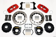Kies-Motorsports Wilwood Wilwood AERO4 Rear P-Brake Kit 14.00in Drilled Red Small Ford 2.50in Offset