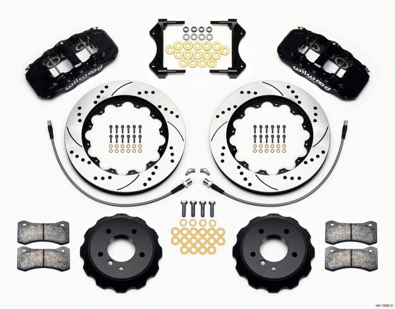 Kies-Motorsports Wilwood Wilwood AERO6 Front Hat Kit 14.00 Drilled 2007-2011 BMW E90 Series w/Lines