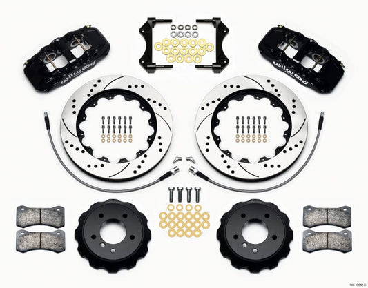 Kies-Motorsports Wilwood Wilwood AERO6 Front Hat Kit 14.00 Drilled 2007-2011 BMW E90 Series w/Lines