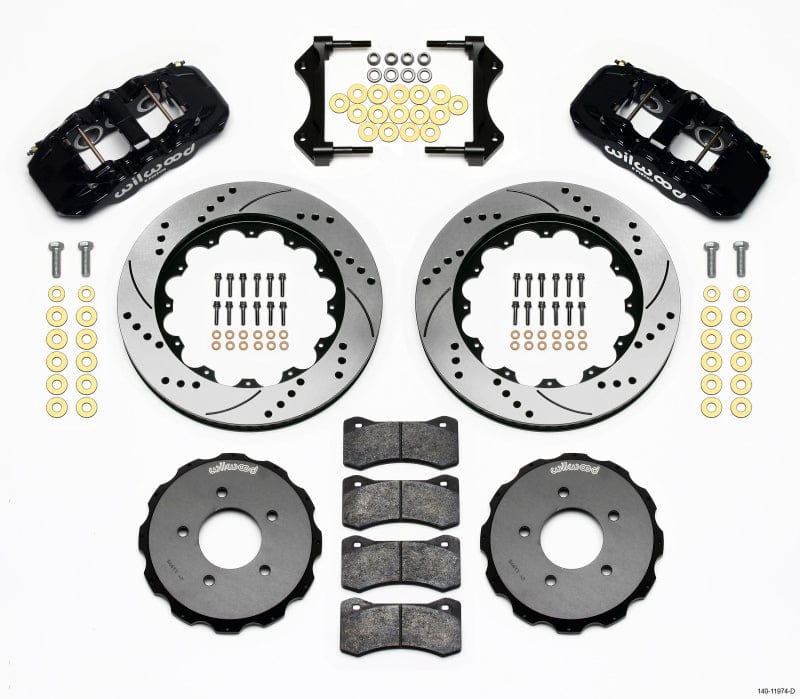 Kies-Motorsports Wilwood Wilwood AERO6 Front Hat Kit 14.00 Drilled 99-06 BMW E46