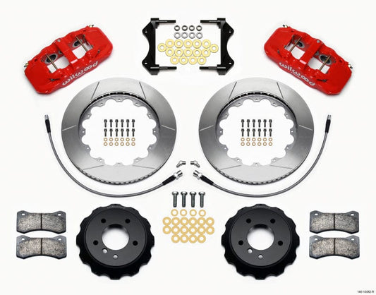 Kies-Motorsports Wilwood Wilwood AERO6 Front Hat Kit 14.00 Red 2007-2011 BMW E90 Series w/Lines