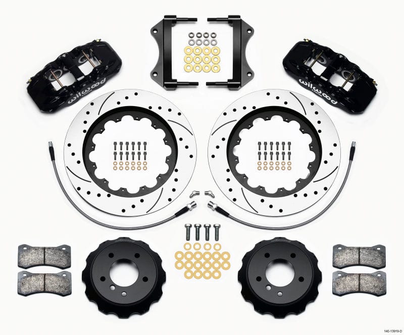 Kies-Motorsports Wilwood Wilwood AERO6 Front Hat Kit 15.00 Drilled 2007-2011 BMW E90 Series w/Lines Main image