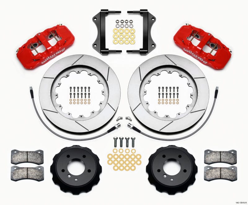 Kies-Motorsports Wilwood Wilwood AERO6 Front Hat Kit 15.00 Red 2007-2011 BMW E90 Series w/Lines