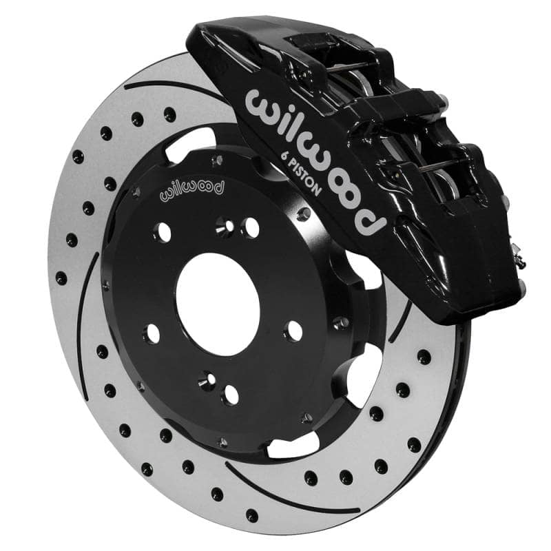 Kies-Motorsports Wilwood Wilwood Dynapro 6 Front Hub Kit 12.19in SRP Drilled 04-05 Honda Civic SI/ 02-06 Acura RSX