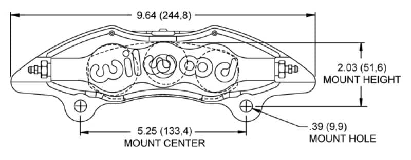 Kies-Motorsports Wilwood Wilwood DynaPro DP6 Lug Mount Polished Alum. Caliper 1.62in/1.12in/1.12in Piston .81in Rotor - Left