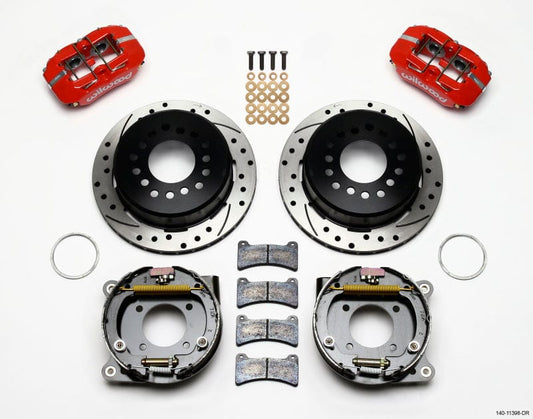 Kies-Motorsports Wilwood Wilwood Dynapro Low-Profile 11.00in P-Brake Kit Drill-Red Chevy 12 Bolt 2.75in Off w/ C-Clips