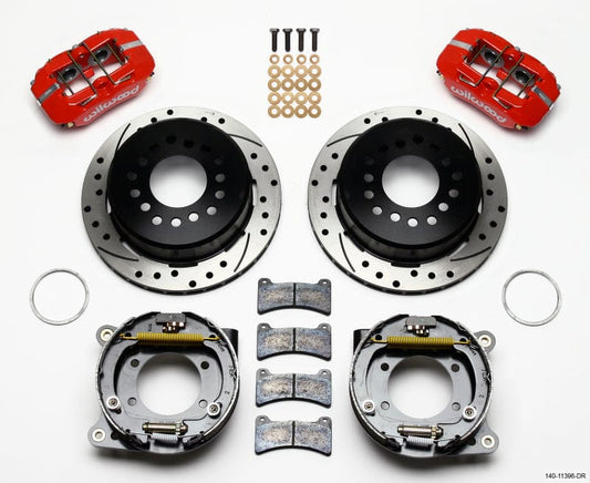 Kies-Motorsports Wilwood Wilwood Dynapro Low-Profile 11.00in P-Brake Kit Drill-Red Ford 8.8 w/2.50in Offset-5 Lug
