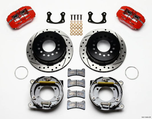 Kies-Motorsports Wilwood Wilwood Dynapro Low-Profile 11.00in P-Brake Kit Drill-Red New Big Ford 2.50in Off Front Mount