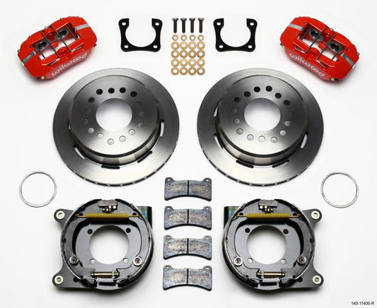 Kies-Motorsports Wilwood Wilwood Dynapro Low-Profile 11.00in P-Brake Kit - Red Chevy 12 Bolt Spcl 2.81in Off Stag Mount