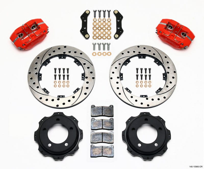 Kies-Motorsports Wilwood Wilwood Dynapro Rear Kit 12.19in Drill-Red Backdraft Cobra (BMW E36 Based) Main image