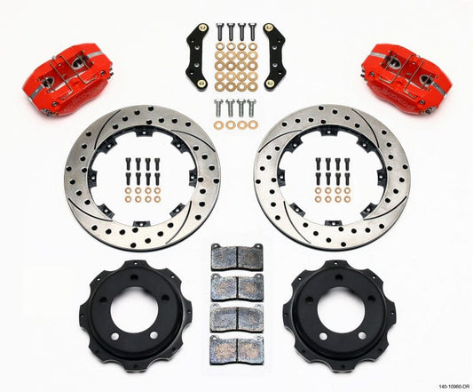 Kies-Motorsports Wilwood Wilwood Dynapro Rear Kit 12.19in Drill-Red Backdraft Cobra (BMW E36 Based)