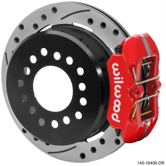 Kies-Motorsports Wilwood Wilwood Ford Explorer 8.8in Rear Axle Dynapro Disc Brake Kit 11in Drilled/Slotted Rotor -Red Caliper
