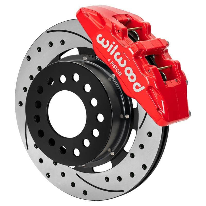 Kies-Motorsports Wilwood Wilwood Ford Mustang II Dynapro Front Brake Kit w/ 12.19in Drilled & Slotted Rotor - Red