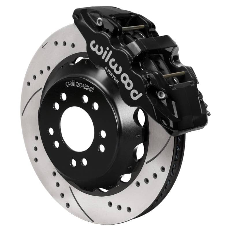 Kies-Motorsports Wilwood Wilwood Ford Mustang II Ford Aero6 Front Brake Kit w/ 14.00in Drilled & Slotted Rotor - Black