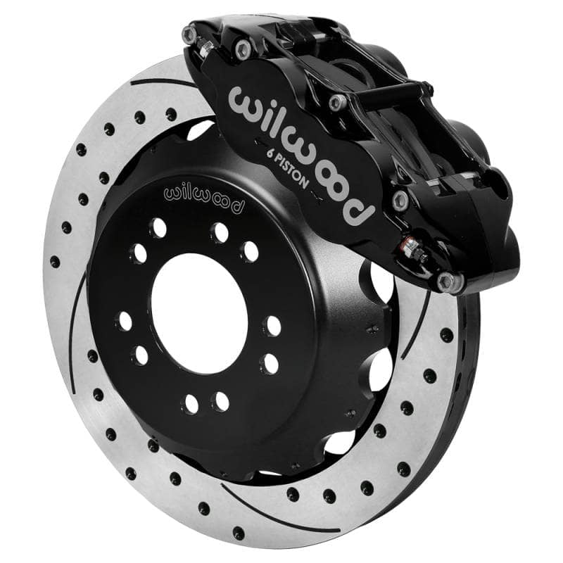 Kies-Motorsports Wilwood Wilwood Ford Mustang II Ford Narrow Superlite 6 Front Brake Kit w/ 12.88in Drill & Slot Rotor - Blk