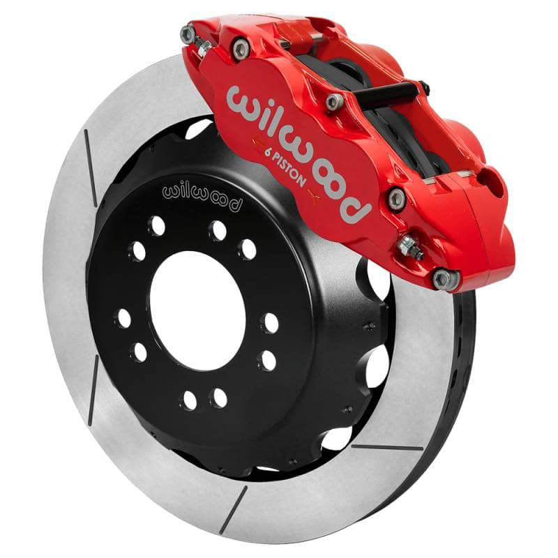 Kies-Motorsports Wilwood Wilwood Ford Mustang II Ford Narrow Superlite 6 Front Brake Kit w/ 12.88in Slotted Rotor - Red