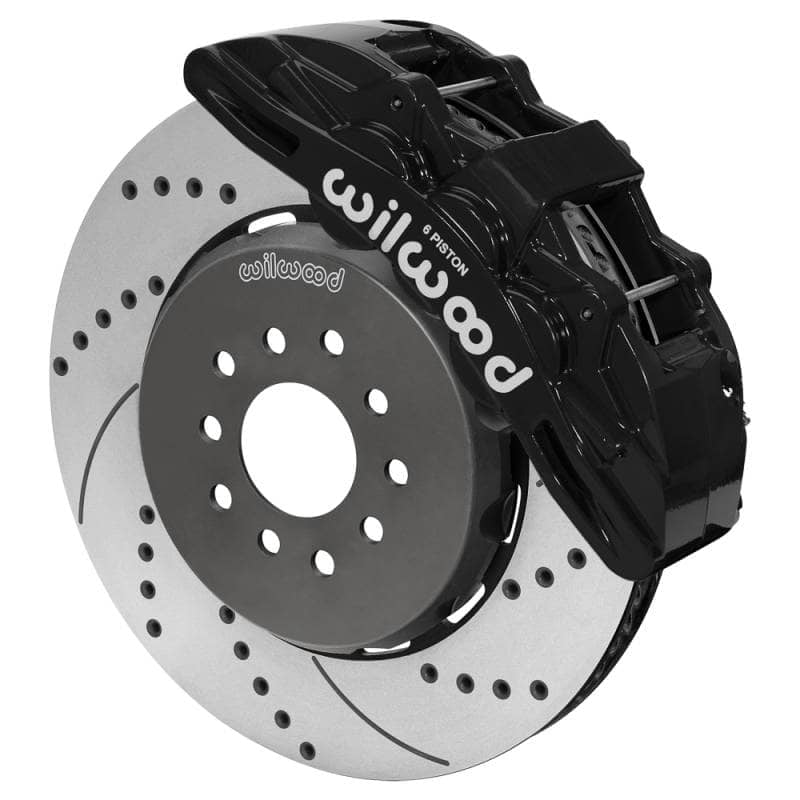 Kies-Motorsports Wilwood Wilwood Ford Mustang II Ford SX6R Front Brake Kit w/ 15.00in Drilled & Slotted Rotor - Black